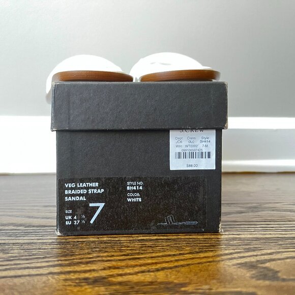 J. Crew Women's Sorrento White Leather Padded Slide Sandals Made in Italy 7 NIB - Picture 2 of 5